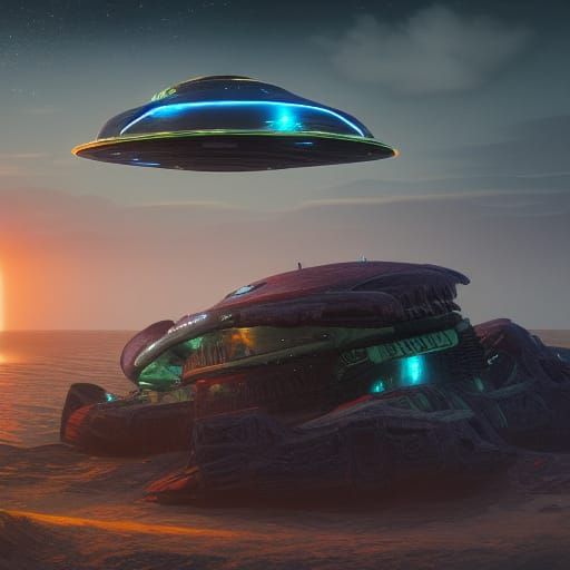 Ufo crashed on the beach