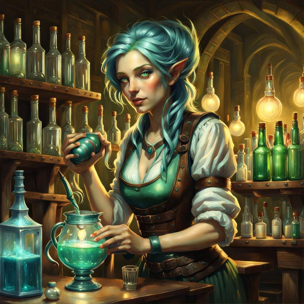 Elf Bartender - AI Generated Artwork - NightCafe Creator