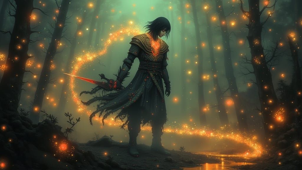 Ethereal Paladin in Autumnal Fog