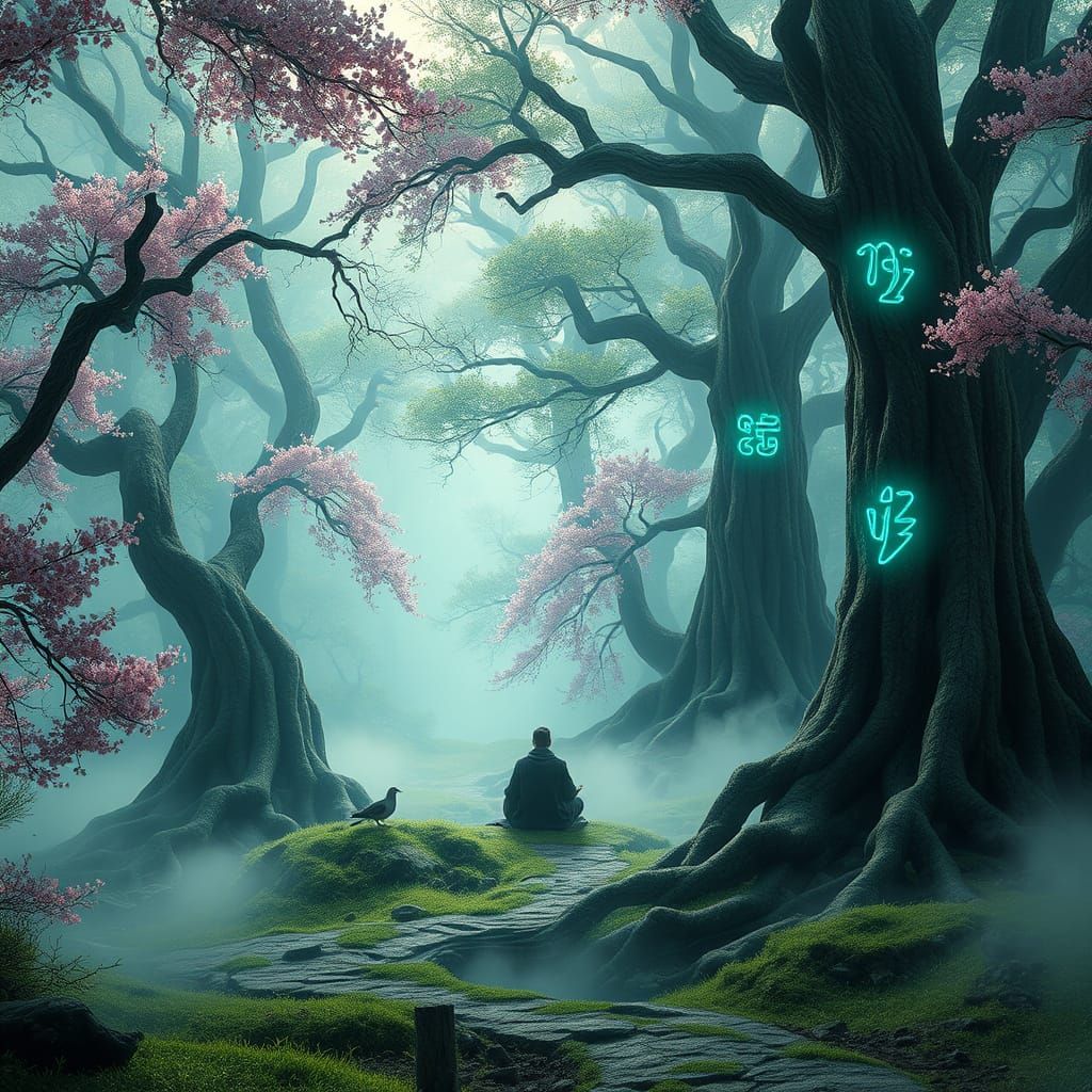 Enchanted Forest Sanctuary in Ethereal Balance