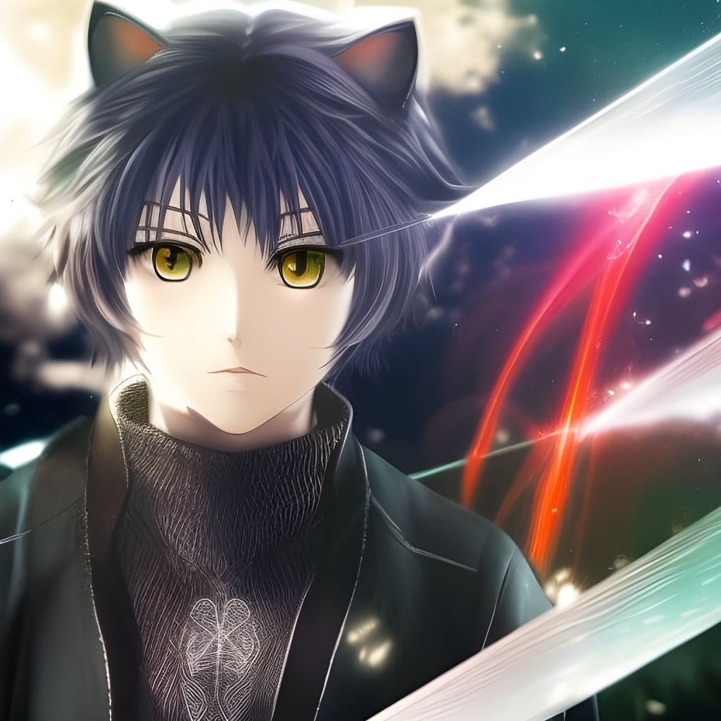 Tokyo ghoul beautiful cat catboy, distinct lighting, detaile...