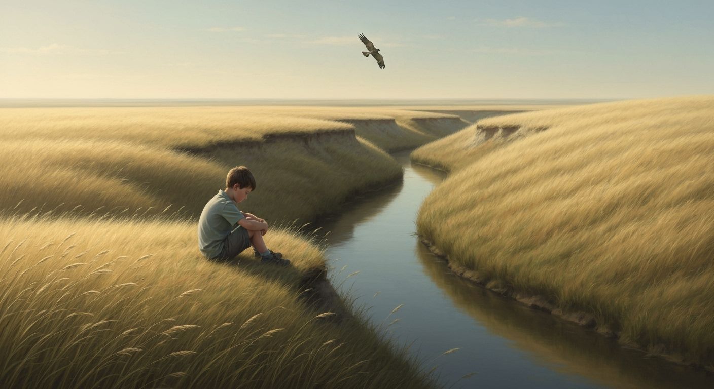 My Most Relaxing Place, as a young boy,  sitting at the edge of a prairie coulee.... pure quiet.  by @Murray