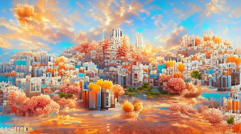 a beautiful vista cityscape of neighborhood with countless b...