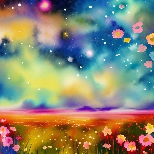 Flower Field - AI Generated Artwork - NightCafe Creator