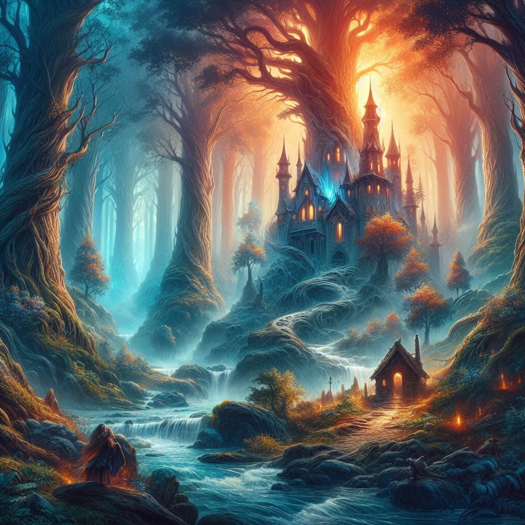 (Artist mix test Dall-e 3) by Raymond Swanland :: Anna Dittmann :: Anne Stokes :: Greg Olsen