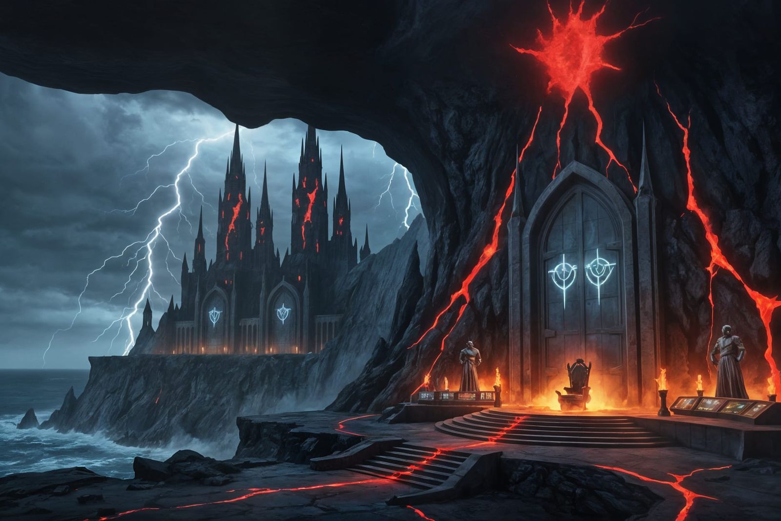 Colossal Supervillain Hideout inside a volcano  by @KrisB