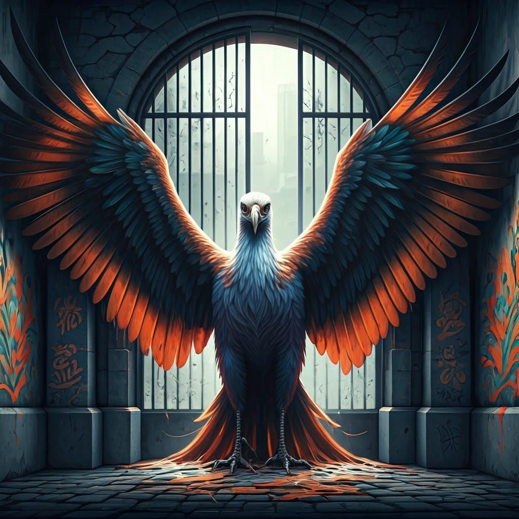 Bird in Urban Metamorphosis, East Meets West Art