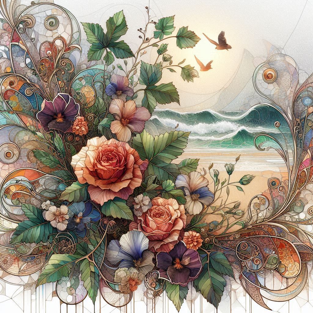 W.C.E Beach With Rose Border