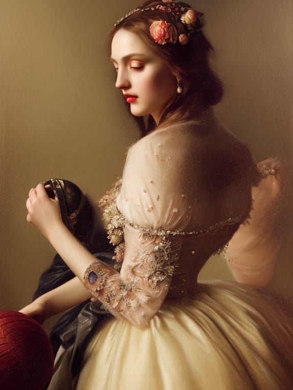 Quite Satisfied with her Dress