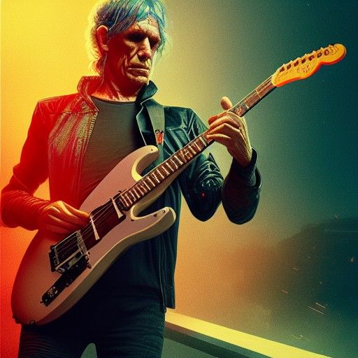 Keith Richards Playing the Iconic Fender Telecaster Guitar