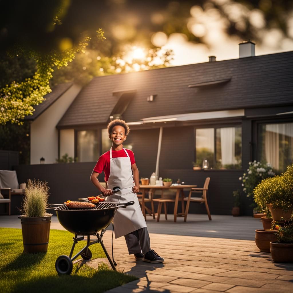Master Chef black Apron, chef is looking at the viewer and s...