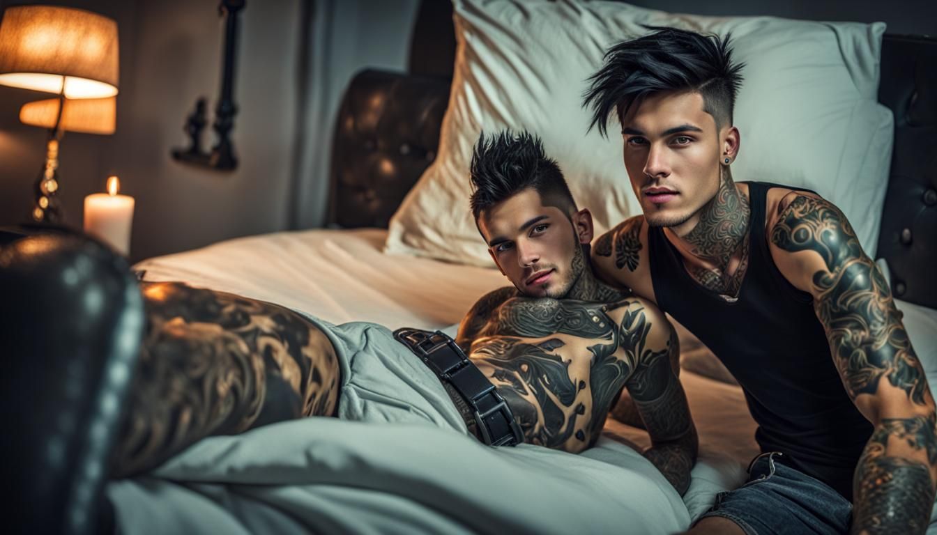 Tattooed young men