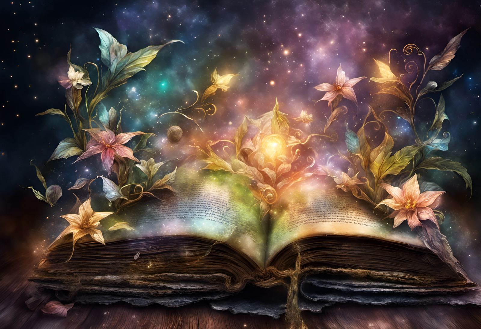 A magic garden comes to life while reading.  by @Caleidoscope
