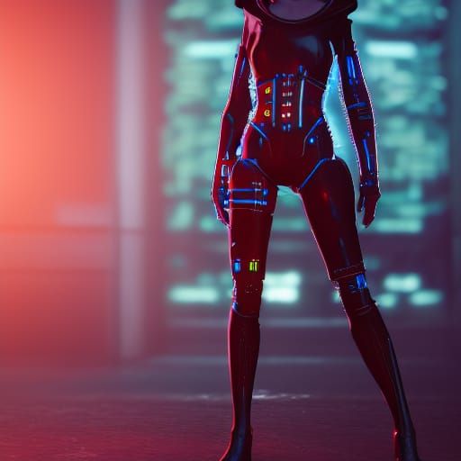 Woman in cyberpunk clothing #1