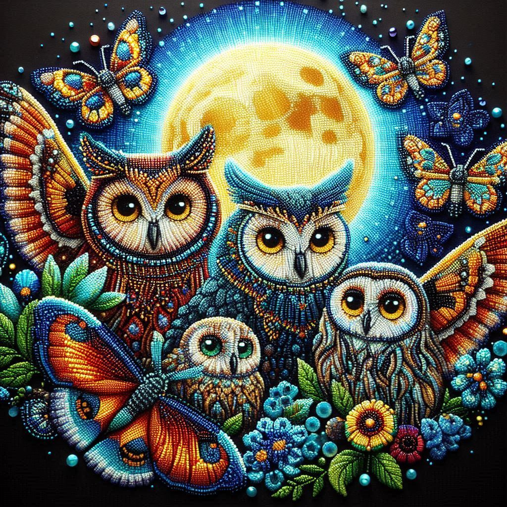 Beaded Owls II