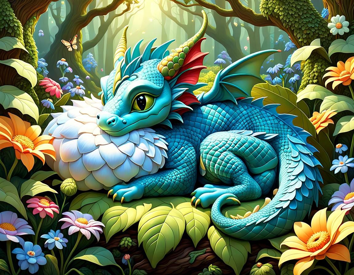 an adorable cute little dragon