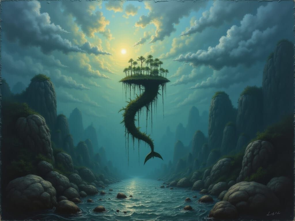 <lora:Stylized oil paint:1.0> A surreal siren