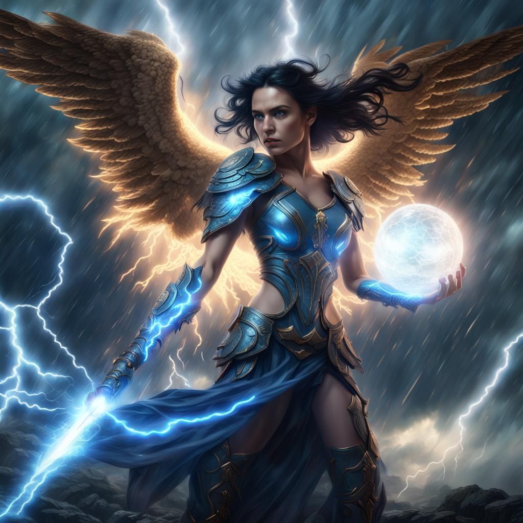 Lightning Angel - AI Generated Artwork - NightCafe Creator