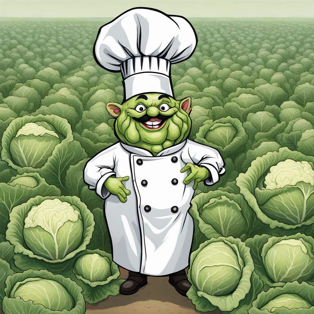 Anthropomorphic Cabbage Chef