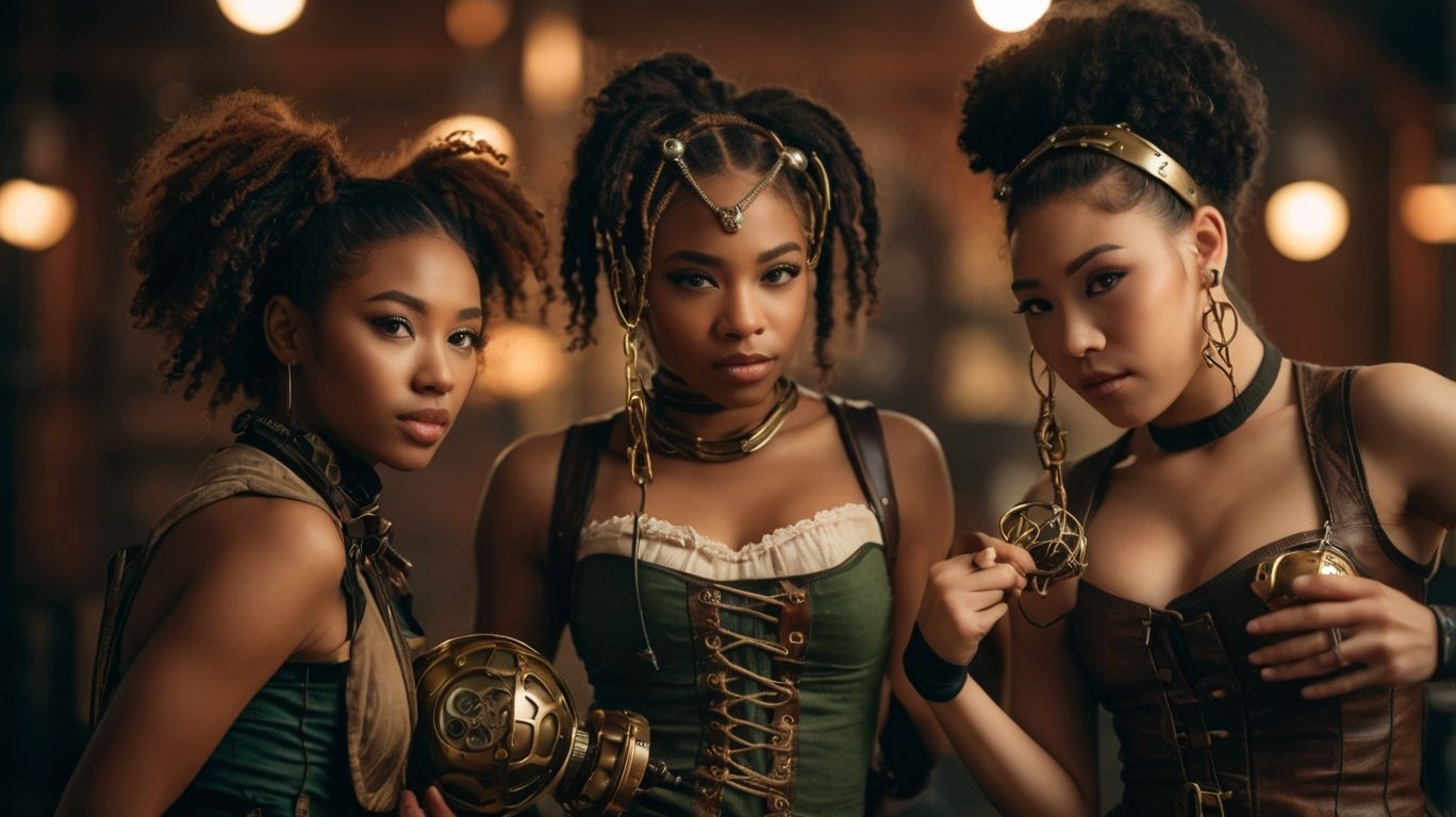 3 steampunk volleyball players