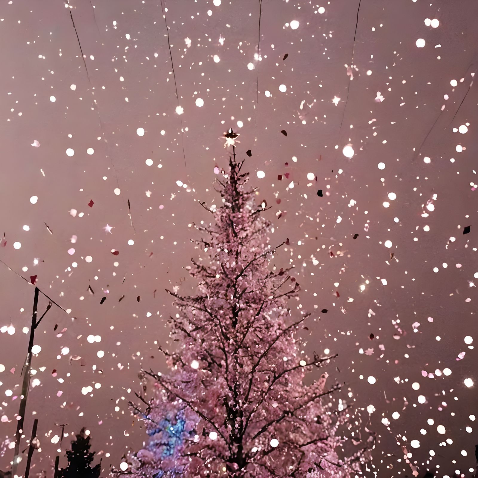 Festive Fireworks Display with Hearts and Starbursts