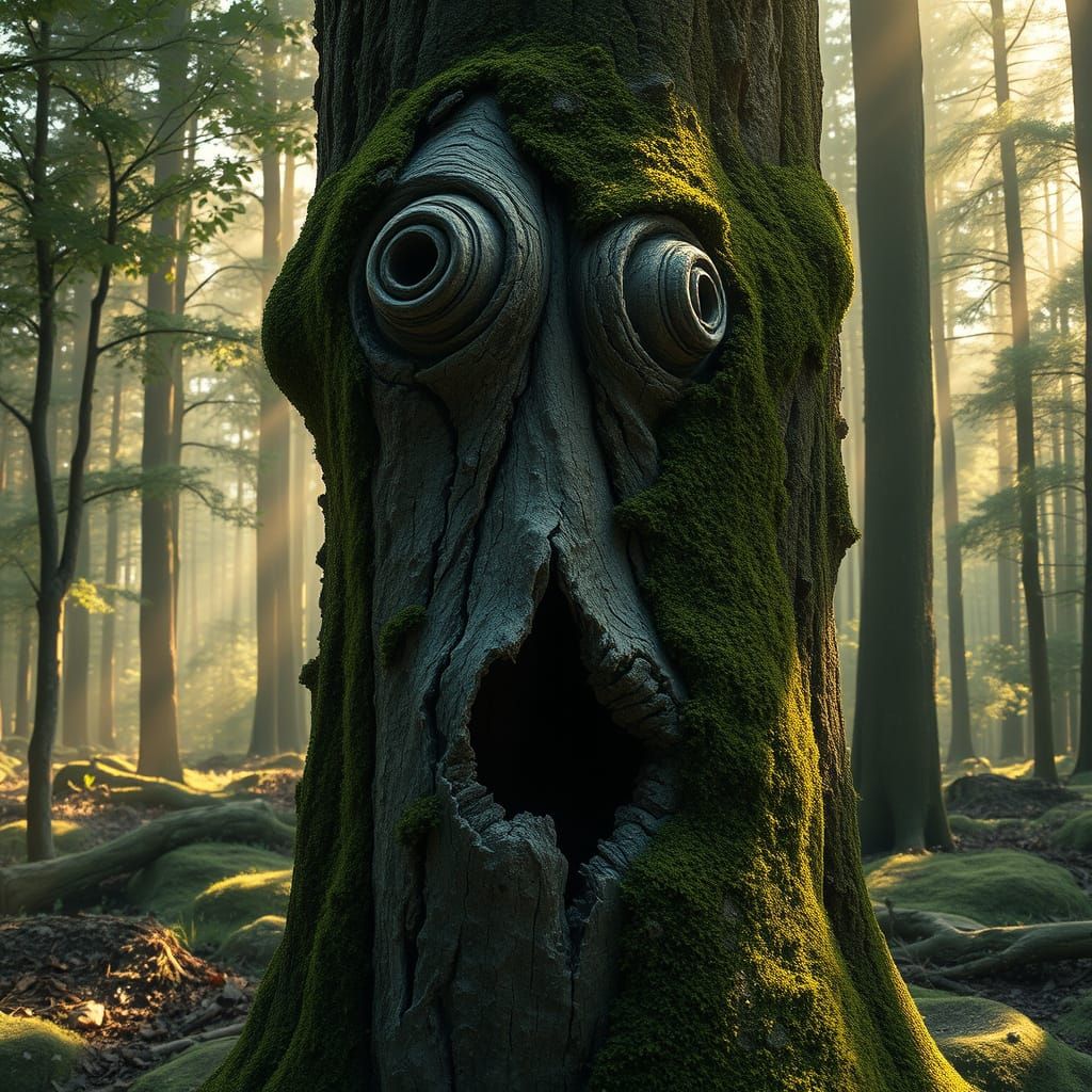 Crée une scèneun visage semble apparaître par accident dans un paysage  by @CB