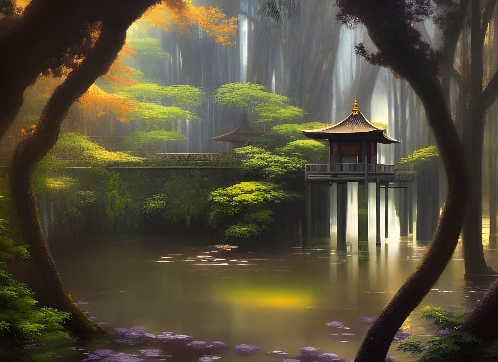 Japanese Garden Pavillion  by @Phokai