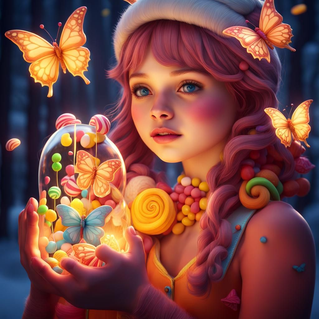 Candy land theme that looks like a whimsical real life nature intricate ...