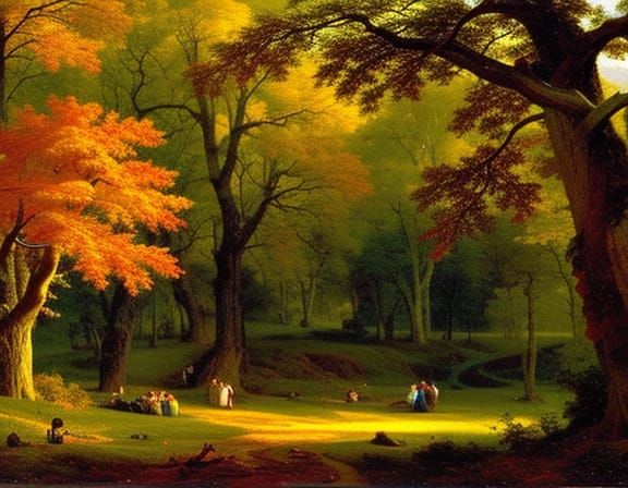 Quercus alba in autumn. Pre Colonial Maryland Piedmont. Bril...