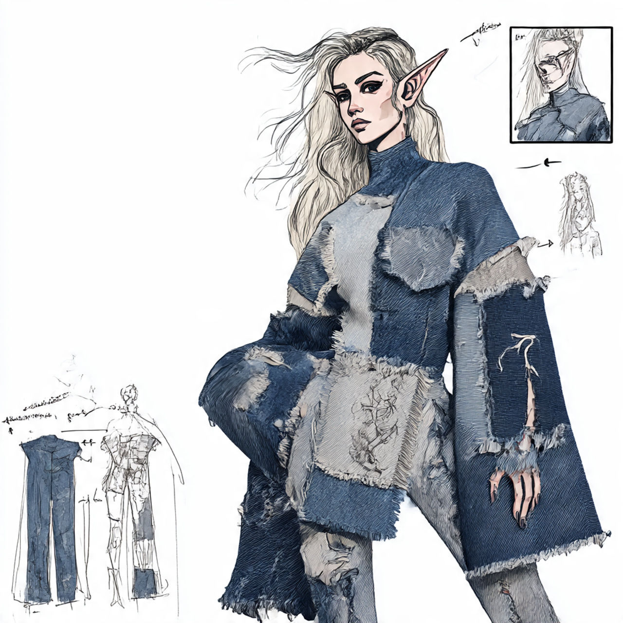 elven modern dress blueprint