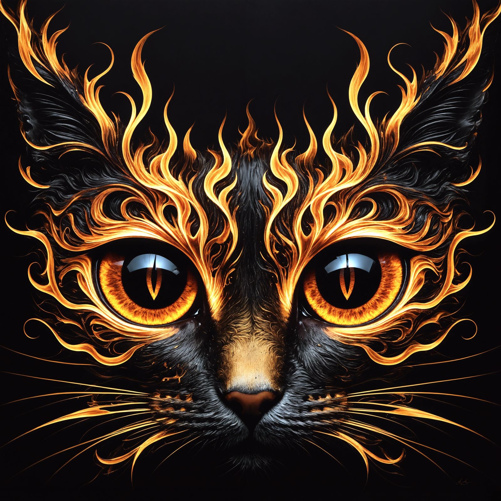 Firey Cat Elemental  by @Boo Boo