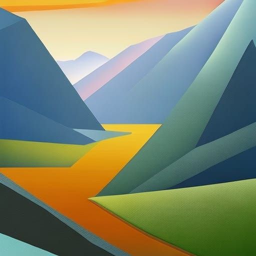 abstract landscape, made in the technique of matte painting....