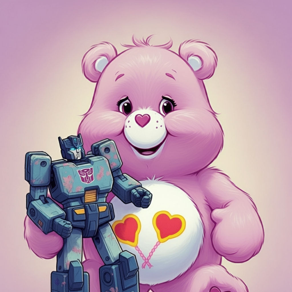 carebear caring for a transformer