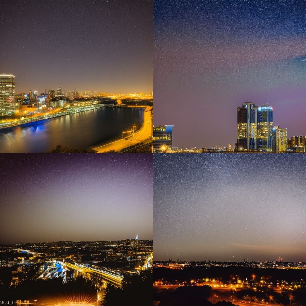 Starry night skyline