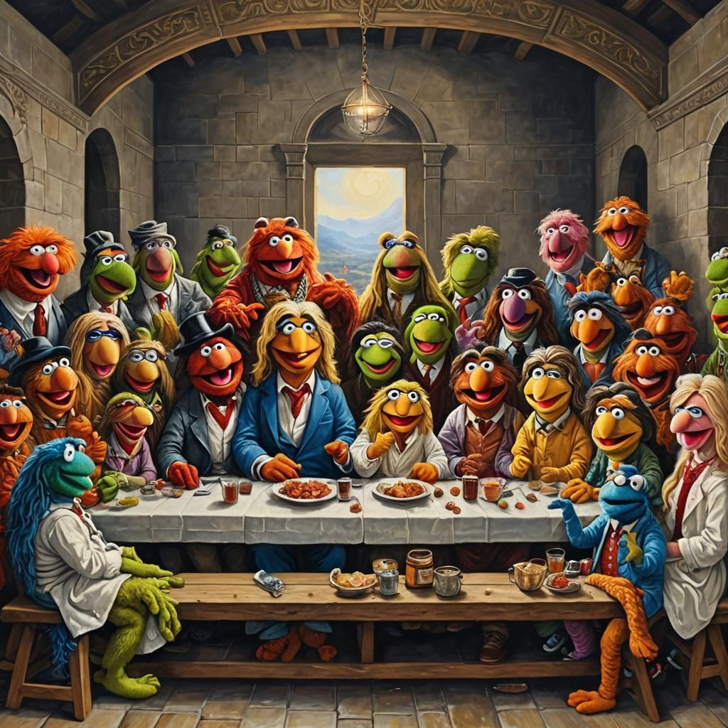 The Last Supper Painting with The Muppets