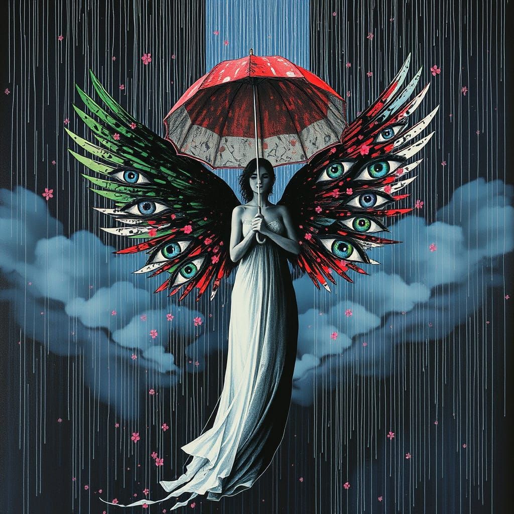 Surreal Goddess of Digital Code Blooms in Cosmic Bloom