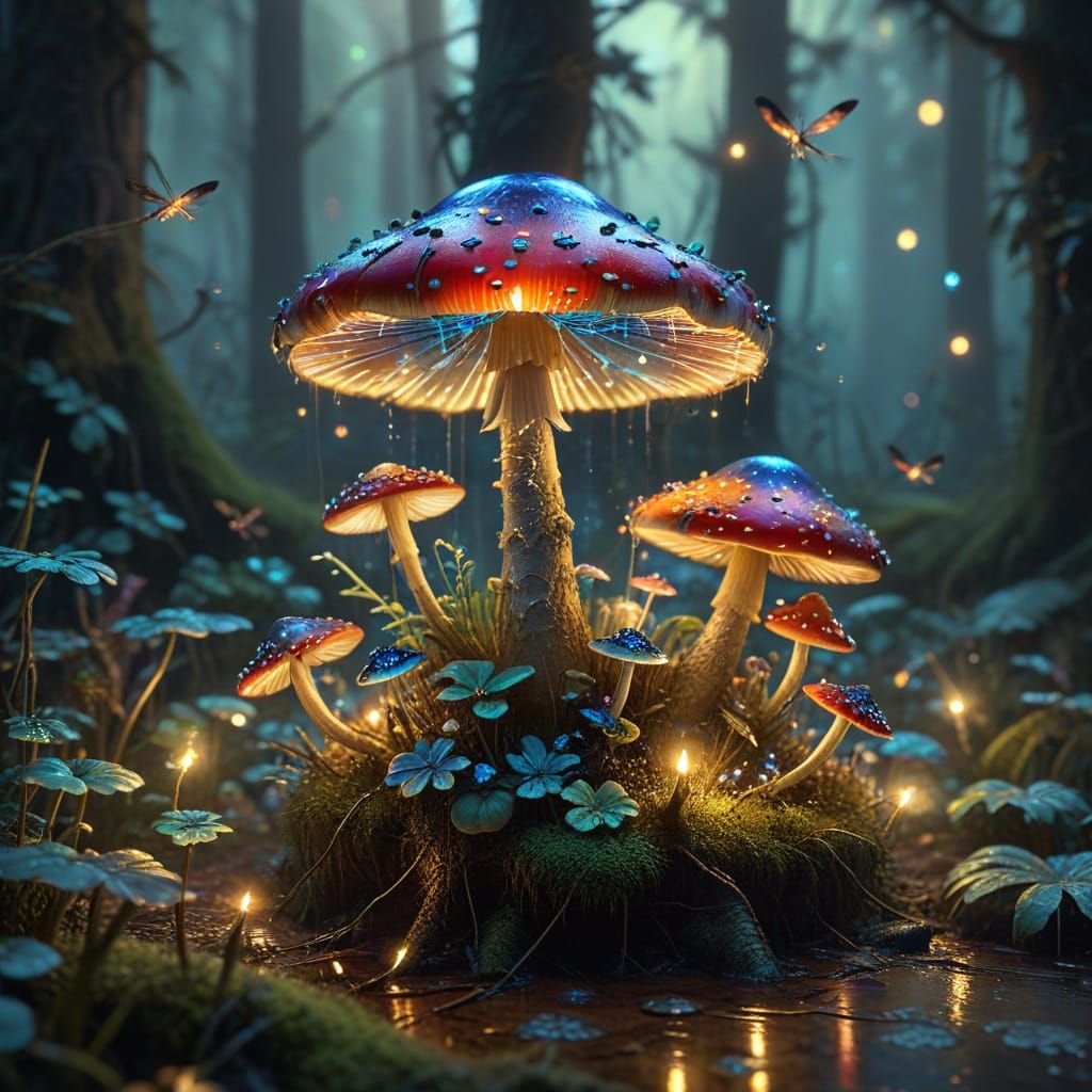 Neon glowing toadstool  by @Melissa Fischer