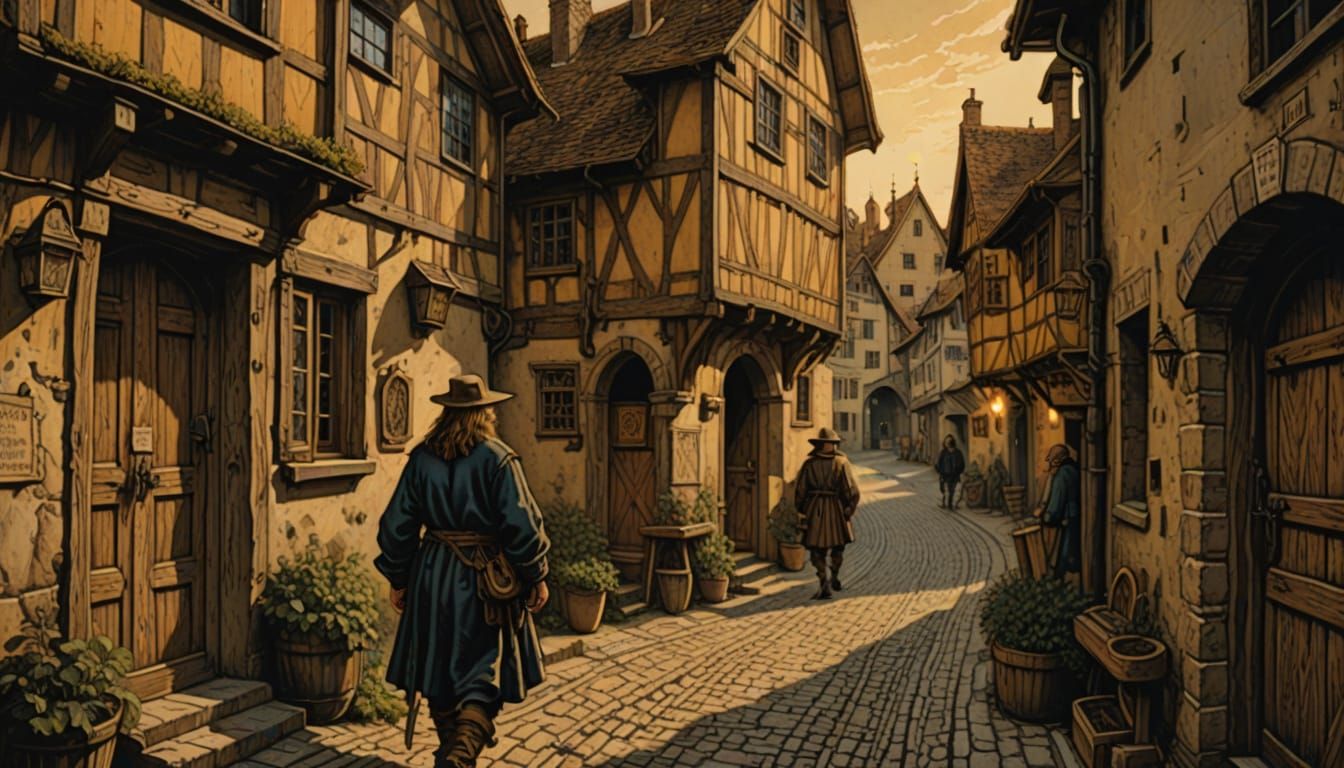 an alleyway outside a tavern