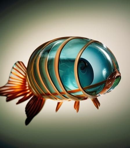 Crystalline Alien Fish: Hyperrealistic National Geographic P...