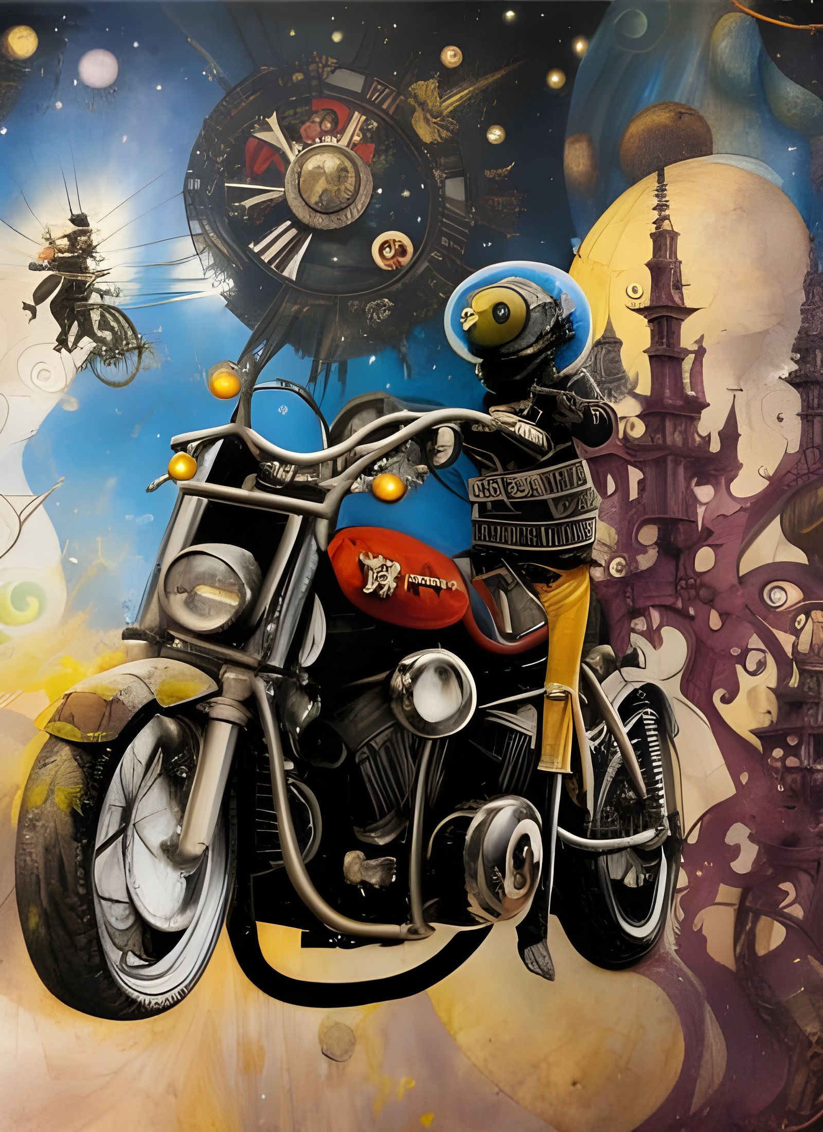 A Cosmic Fish Motorcyclist