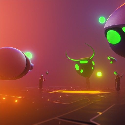 floating alien gas bladder beings in swirling colorful atmos...