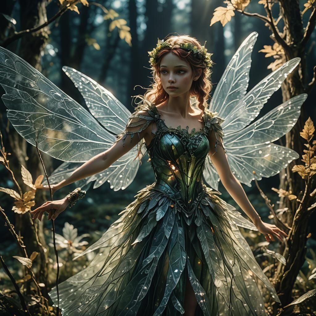 Etched crystal fairy