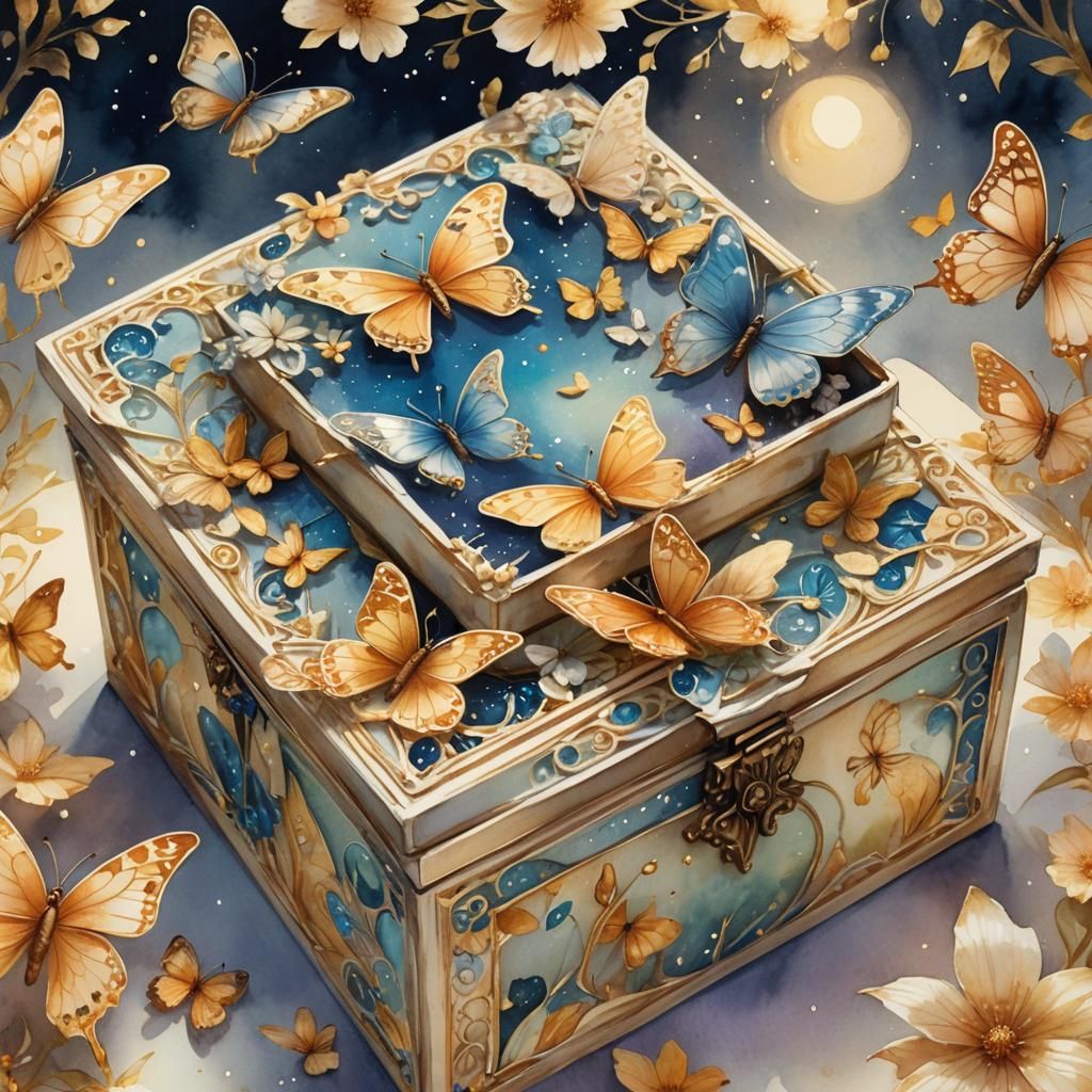 A Decorated Surprise Box Is Getting Openopen And Little Vibrant Colord ...