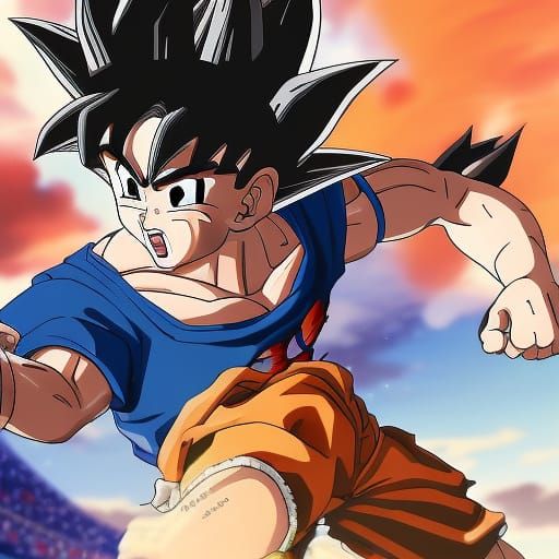 Goku playing football