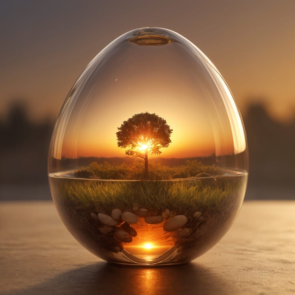 Glass Egg Sunset  by @DiscoKittie