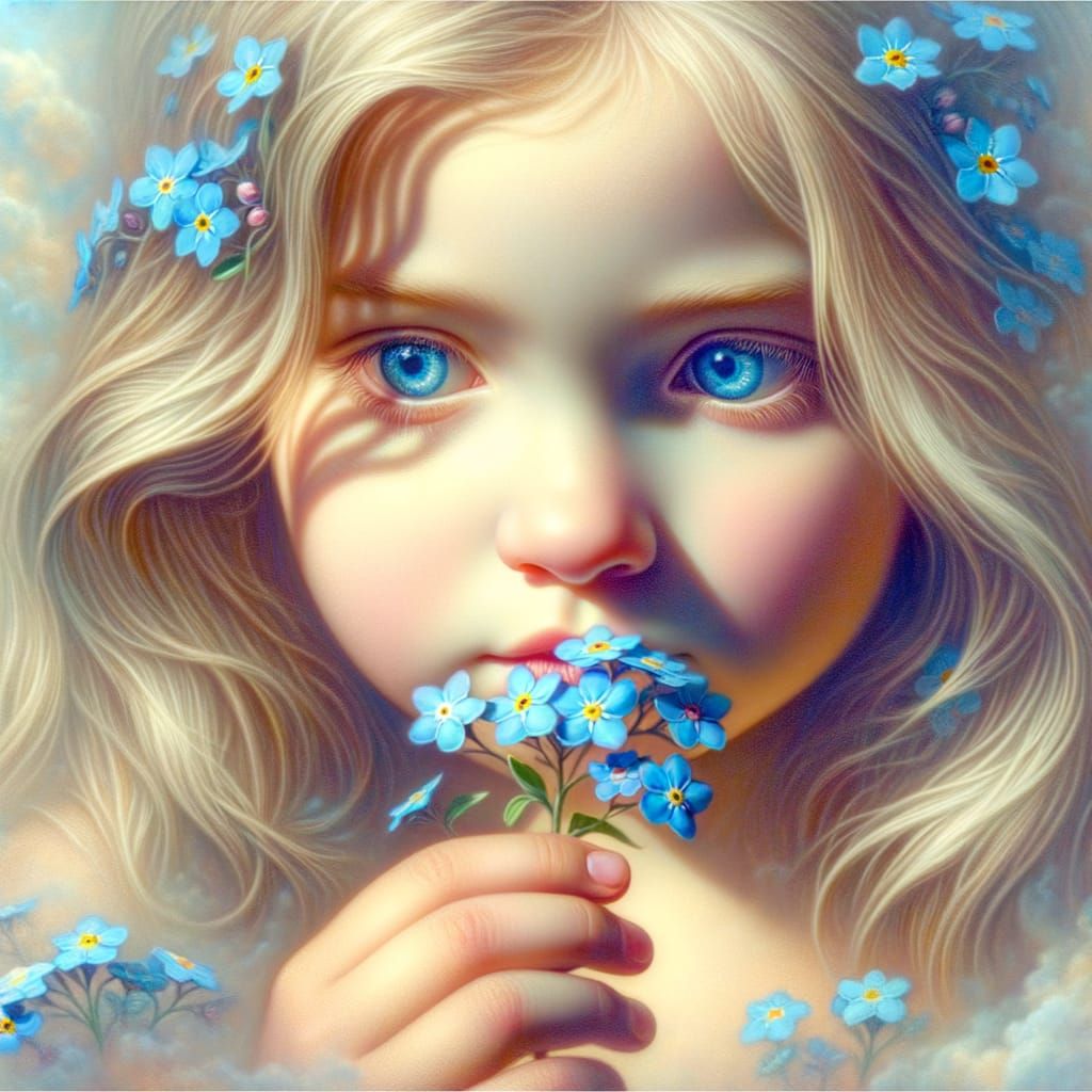 forget-me-not / Airbrush art   by @Marina