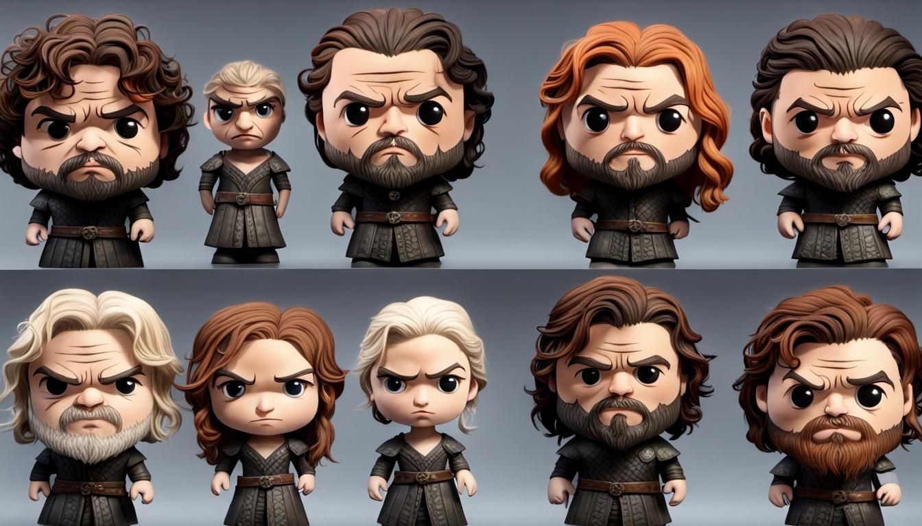 Bobble-head dolls of "The Game of Thrones" characters.