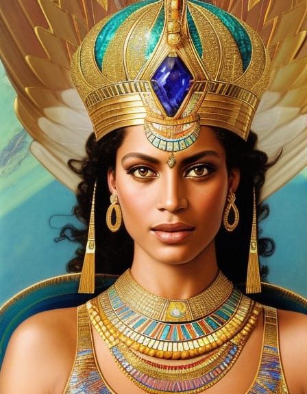 Egyptian Sapphire Empress - AI Generated Artwork - NightCafe Creator