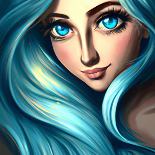 Cartoony Blue Girl