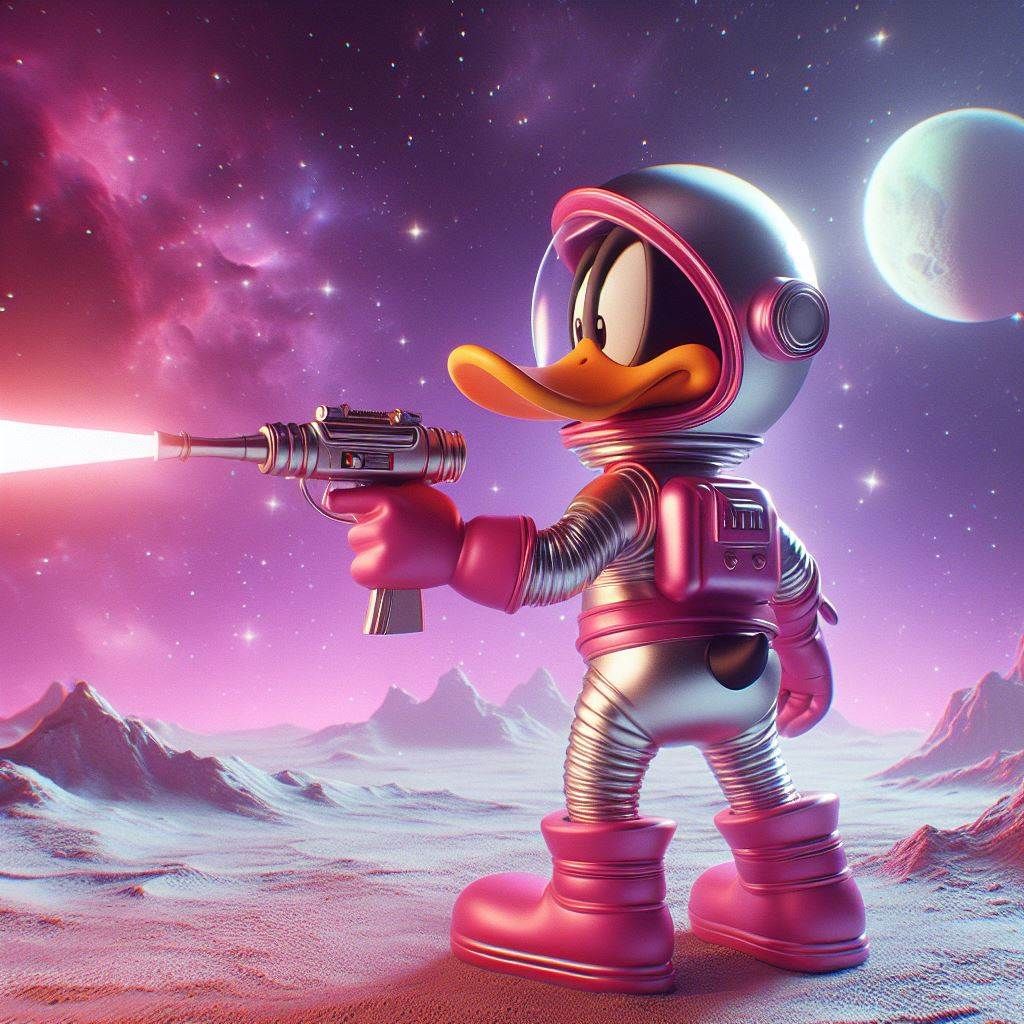 daffy duck pink silver